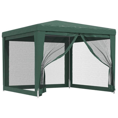 vidaXL Namiot imprezowy z 4 ścianami z siatki, zielony, 3x3 m, HDPE