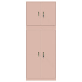 Szafka do przechowywania 2 szt. różowy 80 x 40 x 210 cm Stal