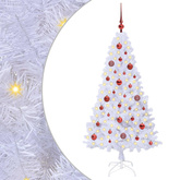 Sztuczna choinka z 150 diodami LED Biały 150 cm PVC i stal