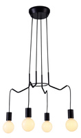 Lampa wisząca Basso czarna czteropunktowa do jadalni nad stół E27