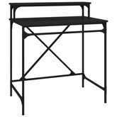 vidaXL Biurko, czarne, 80x50x90 cm, materiał drewnopochodny i żelazo