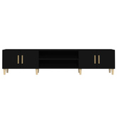 vidaXL Szafka pod TV, czarna, 180x31,5x40 cm, materiał drewnopochodny