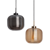 Lampa wisząca szklana szara E27 Abruzzo Bonzo