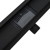 2 w 1 Odwodnienie prysznicowe Czarny 80 cm Stal nierdzewna 304