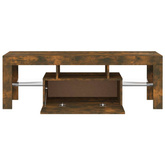 Szafka pod TV z oświetleniem LED, przydymiony dąb, 120x35x40 cm vidaXL