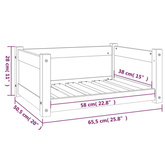 Legowisko dla psa, szare, 65,5x50,5x28 cm, lite drewno sosnowe vidaXL