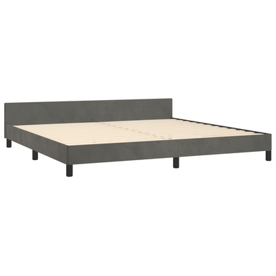 vidaXL Rama łóżka z zagłówkiem, ciemnoszara, 200x200 cm, aksamitna model standard