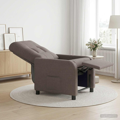 Fotel recliner Ciemnoszary tkanina