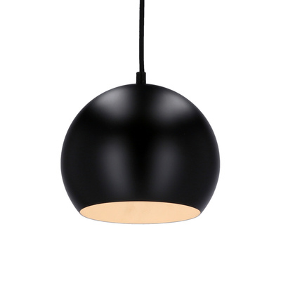 Lampa wisząca czarna E27 metal / drewno Flen Ledea 50101263