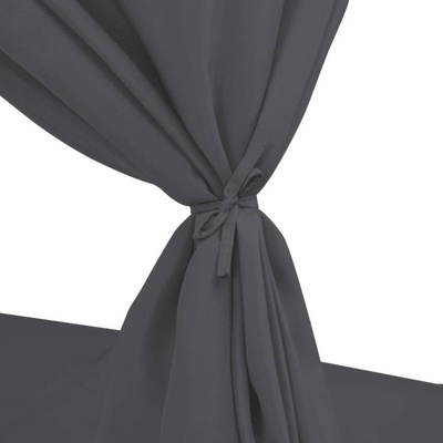 vidaXL Leżak ogrodowy z baldachimem, rattan PE, szary