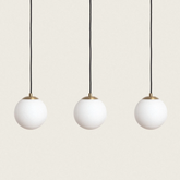 Lampa Wisząca szklana  mleczne kule Abruzzo Parma