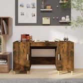 vidaXL Biurko, przydymiony dąb, 140x50x75 cm, materiał drewnopochodny model standard