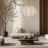 Lampa wisząca z abażurem Mellow siateczkowy biały 60 cm do salonu