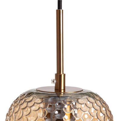 Lampa wisząca szklana bursztynowa E27 Abruzzo Slendore