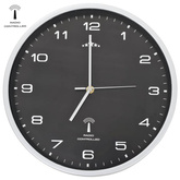 vidaXL Sterowany radiowo zegar z mechanizmem kwarcowym, 31 cm, czarny