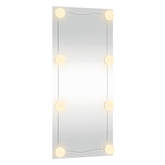 vidaXL Lustro ścienne z LED, 40x80 cm, szklane, prostokątne