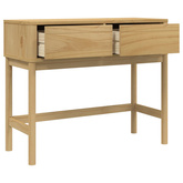 Stolik konsolowy FLORO, woskowy brąz, 89,5x36,5x73 cm, sosnowy
