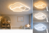 Lampa sufitowa LED Chmurki plafon 24W 2800–6500K  z pilotem biały klosz regulacja barwy światła pokój dziecięcy salon