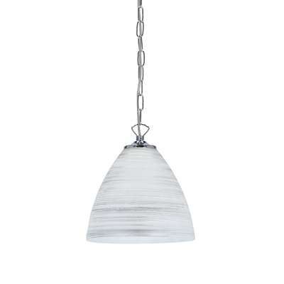 scordia lampa wisząca chromowa klosz biały+srebrny
