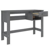 vidaXL Biurko HAMAR, ciemnoszare, 110x40x75 cm, lite drewno sosnowe