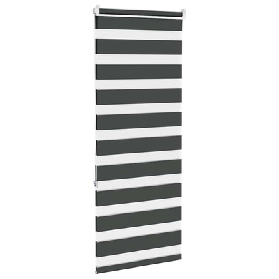 Roleta zebra, czarna, szerokość tkaniny 55,9 cm, poliester