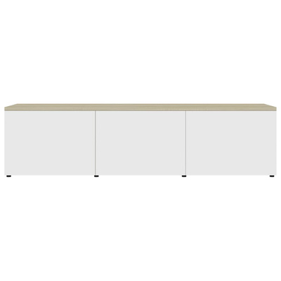 vidaXL Szafka pod TV, biel i dąb sonoma, 120x34x30 cm