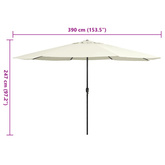 Parasol ogrodowy na metalowym słupku, 390 cm, piaskowy