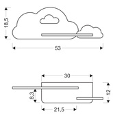 Kinkiet LED 5W dla dziecka biało-różowa chmurka z półką Cloud 21-76717