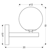 Kinkiet mosiądz biały 1xG9 20cm Kama 21-73419