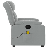 vidaXL Rozkładany fotel masujący, elektryczny, jasnoszary, tkanina wariant 4