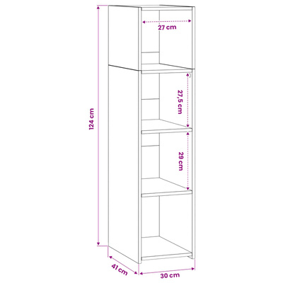 Highboard Dąb artisan 30 x 41 x 124 cm Drewno inżynieryjne