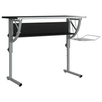 vidaXL Biurko kreślarskie, czarno-szare, 110x53x(58-87) cm