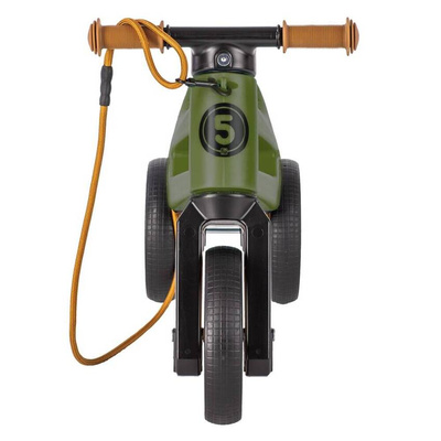 FWRider Super Sport 517481 Kolor: Khaki z brązowymi felgami Rowerek biegowy Jeździk 2w1 Ciche koła + Pasek do noszenia dla Rodzica