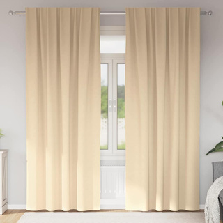 Firany blackout z kółkami 2 pcs Kremowy 225 x 140 cm Poliester