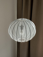 MELLOW lampa wisząca czarny 1x40W E27 abażur  52 biały kula  31-41951