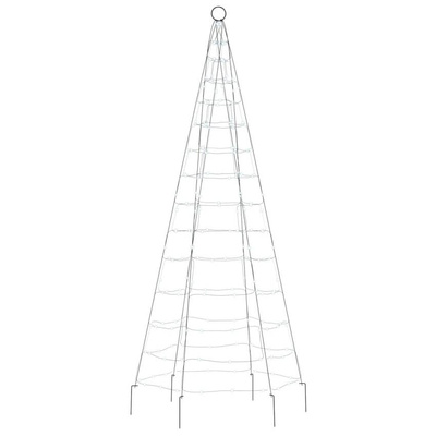 vidaXL Choinka z lampek, na maszt, 200 zimnych białych LED, 180 cm