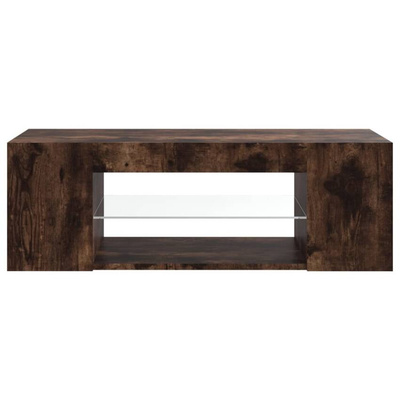 vidaXL Szafka pod TV z oświetleniem LED, przydymiony dąb, 90x39x30 cm