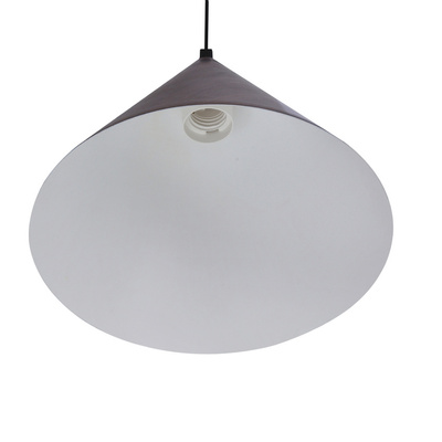 Dunca Lampa Wisząca 25 Czarny 1X40 E27 Klosz Ciemny Orzechowy