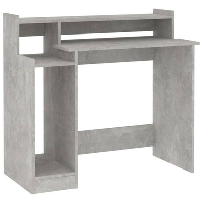 vidaXL Biurko z podświetleniem LED, betonowa szarość, 97x45x90 cm