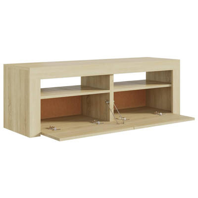 vidaXL Szafka pod TV z oświetleniem LED, dąb sonoma, 120x35x40 cm