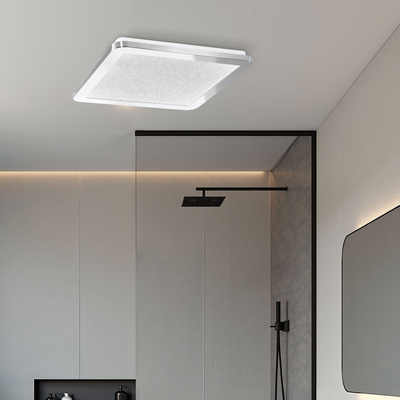 Plafon do łazienki NEXIT minimalistyczny – srebrny chromowany 30 cm - plafon z funkcją ściemniania LED 3000K 18W IP44 
