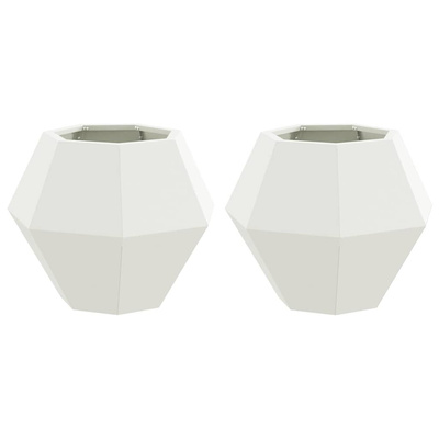 Donica 2 pcs Biały 50 x 50 x 40 cm Stal