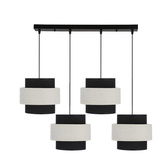 Lampa wisząca z abażurami Benta czarna 4-płomienna do salonu nad stół