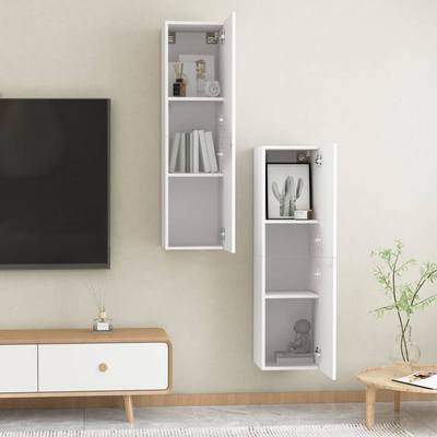 vidaXL Szafki telewizyjne, 2 szt., białe, 30,5x30x110 cm