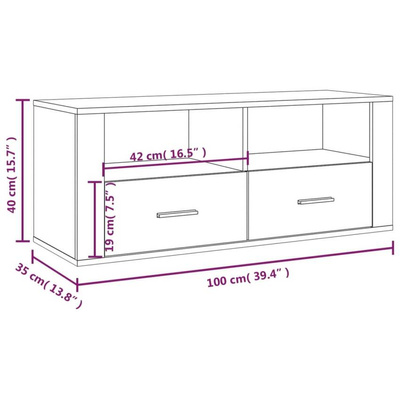 vidaXL Szafka pod TV, czarna, 100x35x40 cm, materiał drewnopochodny