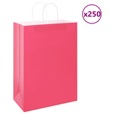 Torby papierowe 250 szt. z uchwytami Różowe 32x17x44 cm