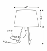 Lampka nocna Elva metalowa z abażurem niebieska na stolik nocny E14