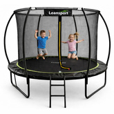 Trampolina Ogrodowa LEAN Z Siatką Wewnętrzną Czarno-Zielona 305CM 10FT