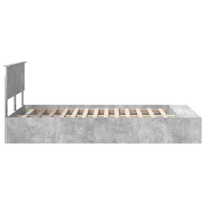 Ramka łóżka Betonowy szary 120 x 190 cm Drewno inżynieryjne