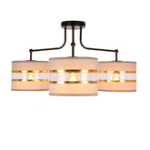 Lampa sufitowa czarny 3xE27 abażur biały + złoty Andy 33-00514
